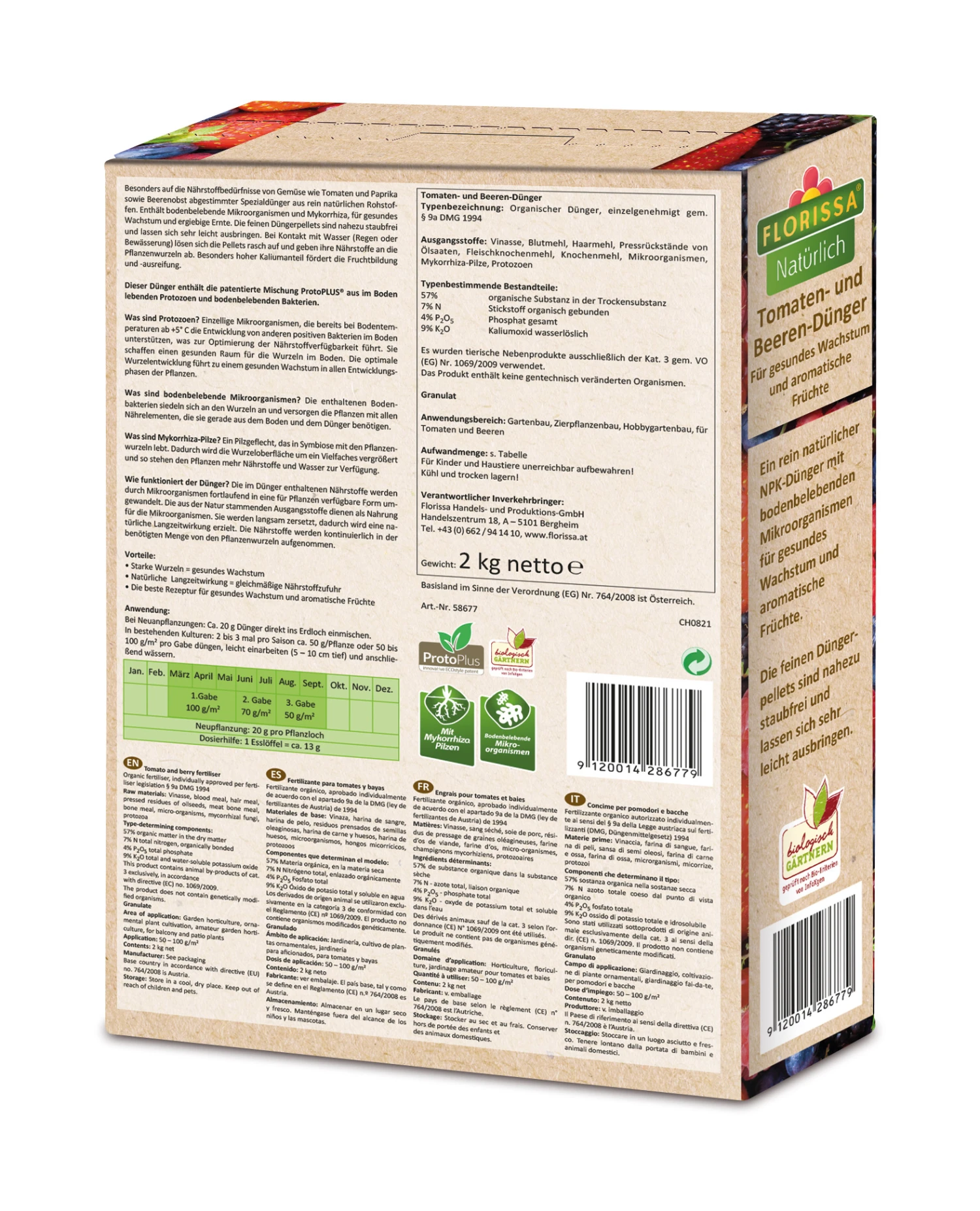 Tomaten- Und Beeren-Dünger ProtoPlus (2 Kg) | BIO Dünger Von Florissa 3 Tomaten- Und Beeren-Dünger ProtoPlus (2 Kg) | BIO Dünger Von Florissa