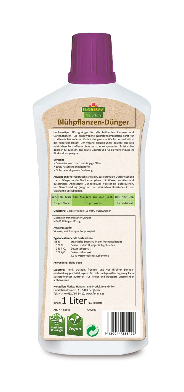 Blühpflanzendünger (1 L) | BIO Dünger Von Florissa 3 Blühpflanzendünger (1 L) | BIO Dünger Von Florissa