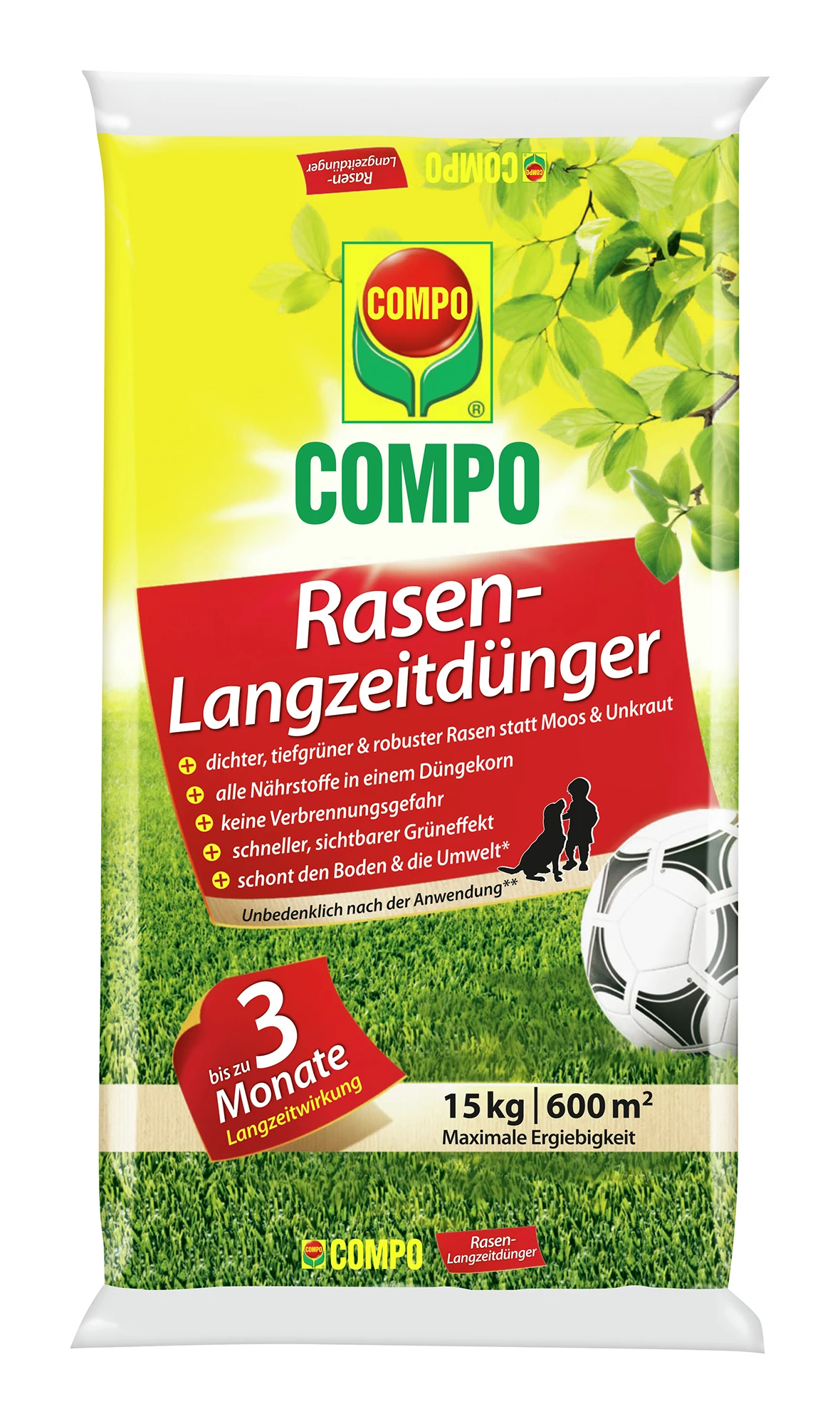 Rasen-Langzeitdünger (15 Kg) | Rasendünger Von COMPO 3 Rasen-Langzeitdünger (15 Kg) | Rasendünger Von COMPO